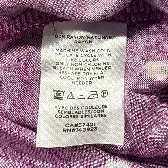 NWT Loft Top Floral Ruffle Cottage Romantic Boho Feminine Whimsical Purple XL - Picture 6 of 8